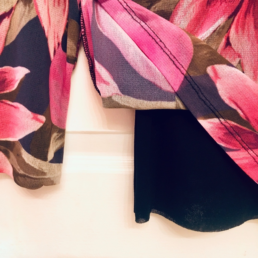 Weston Wear pink & black semi-sheer floral top - Picture 6 of 6